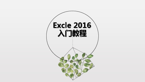 Excle 2016 入门教程