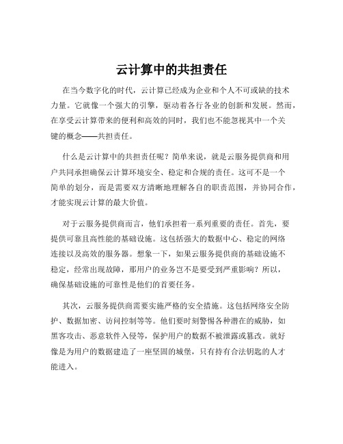 云计算中的共担责任