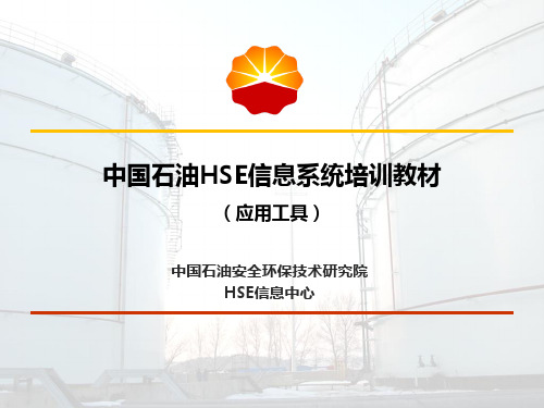 中国石油HSE信息系统培训教材应用工具ppt课件