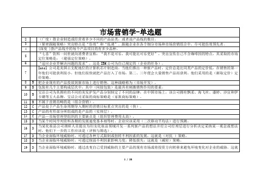 市场营销学机考题库