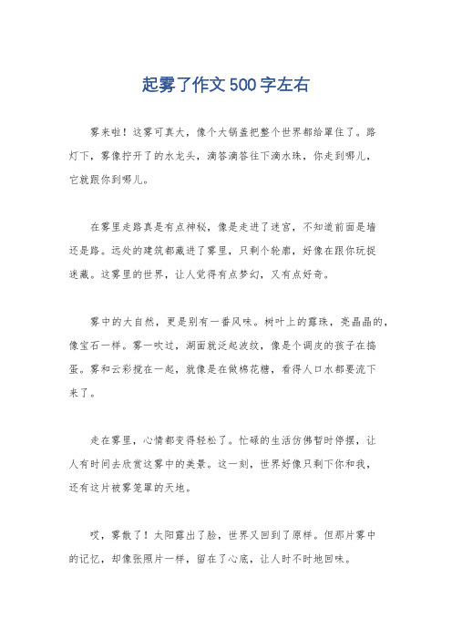 起雾了作文500字左右