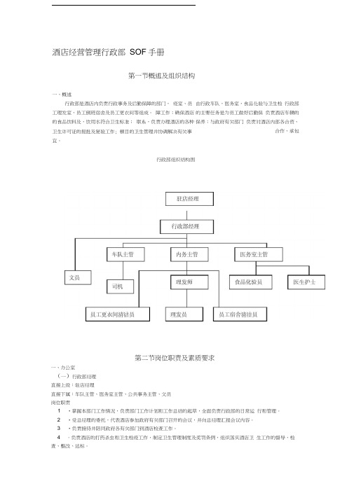 酒店经营管理行政部SOP手册之2