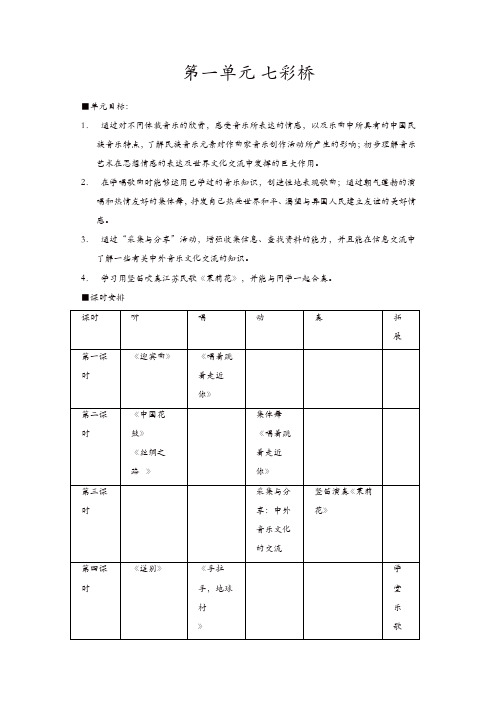 苏少版音乐六年级上册全册教案【22页】