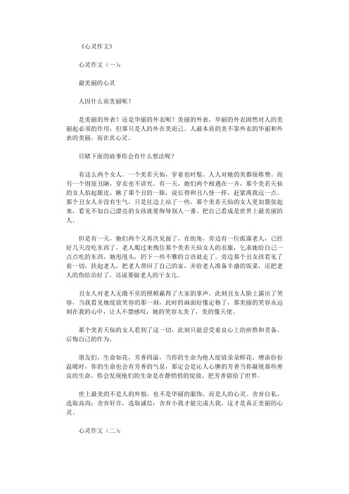 心灵作文(精选10篇)