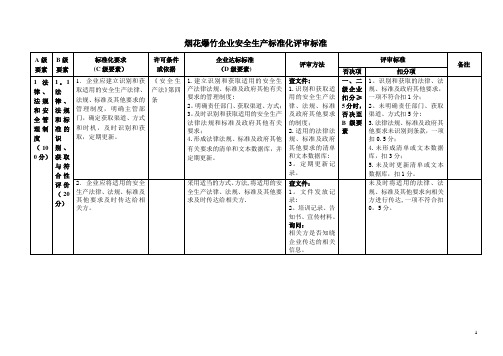 烟花爆竹企业安全生产标准化评审标准