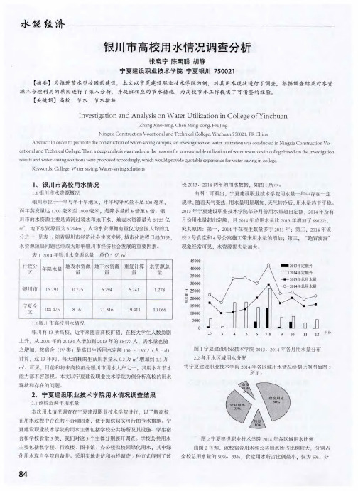 银川市高校用水情况调查分析