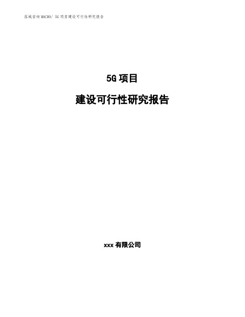 5G项目建设可行性研究报告