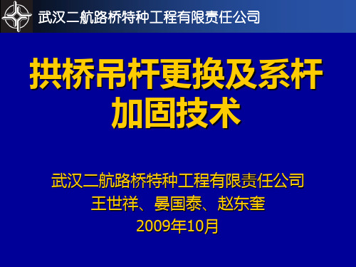 拱桥吊杆更换及系杆加固技术