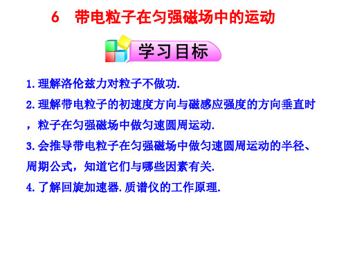 6 带电粒子在匀强磁场中的运动解析课件