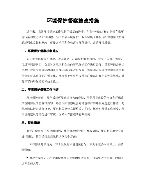 环境保护督察整改措施