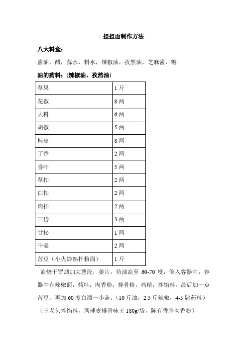 担担面配方