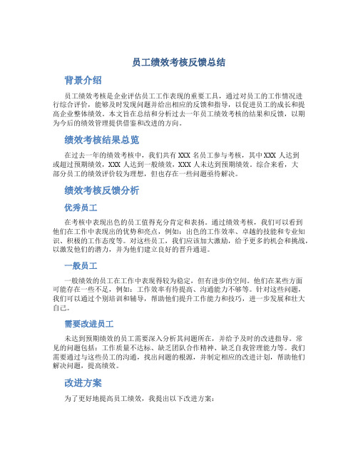 员工绩效考核反馈总结