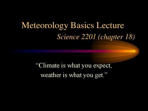 气象学基础 Meteorology Basics Lecture