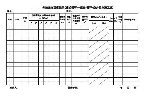 坐岗记录填写标准