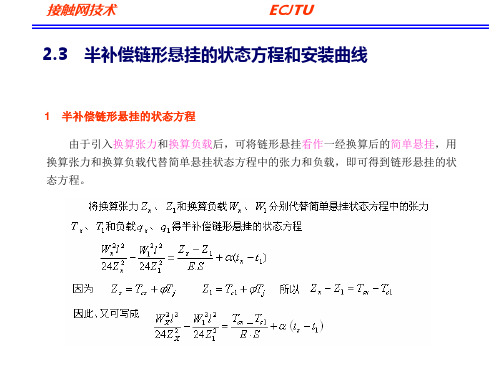 接触网课件_2.3 半补偿链型悬挂的安装曲线