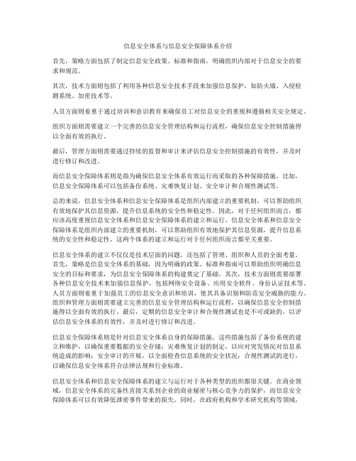 信息安全体系与信息安全保障体系介绍