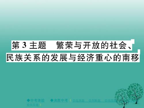 中考历史总复习第一部分主题探究第3主题繁荣与开放的