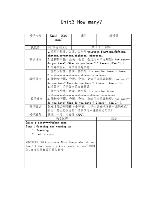 译林英语四年级上册4A_Unit3_How_many_第一课时