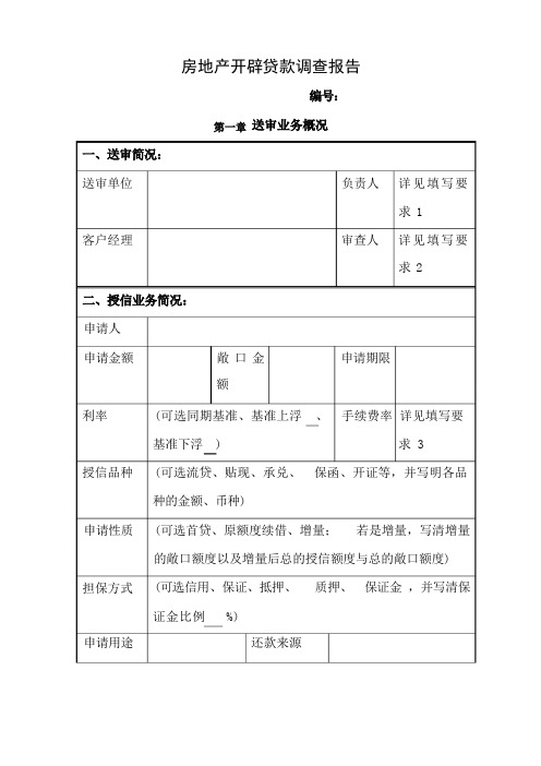 房地产开发贷款调查报告格式