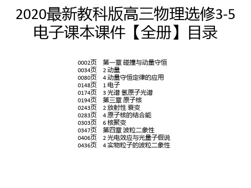 2020最新教科版高三物理选修3-5电子课本课件【全册】