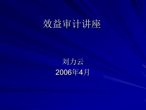 效益审计讲座 - 中国审计学会