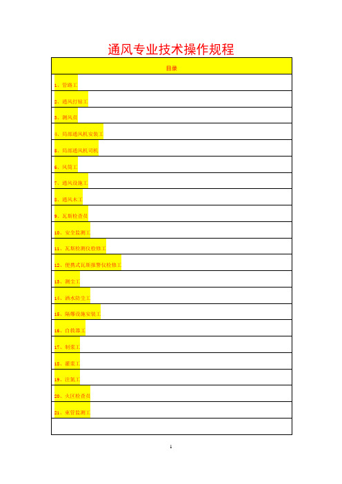 通风技术操作规程