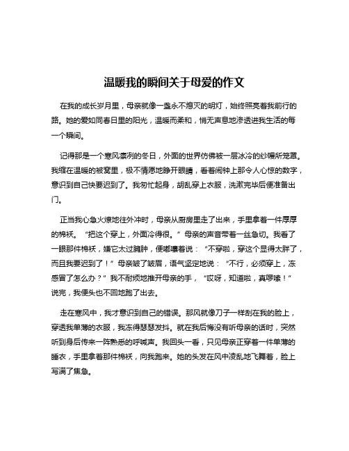 温暖我的瞬间关于母爱的作文