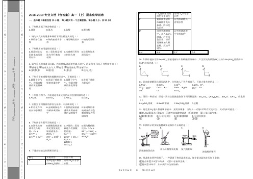 2018-2019专业文档(含答案)高一(上)期末化学试卷