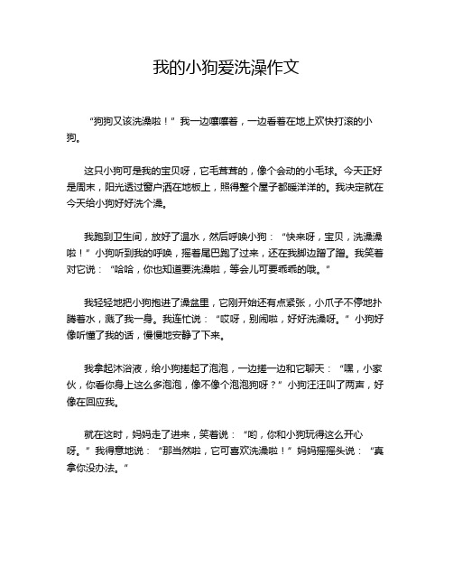 我的小狗爱洗澡作文