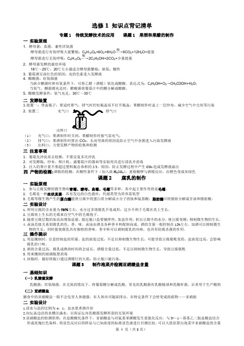 选修1知识点背记清单_