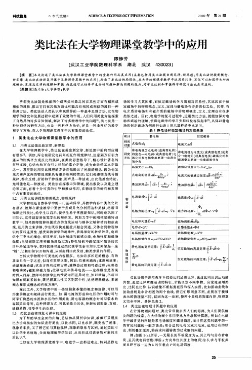 类比法在大学物理课堂教学中的应用