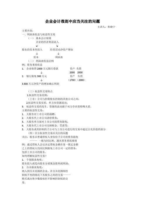 企业会计准则执行中应当关注的问题(电子版)
