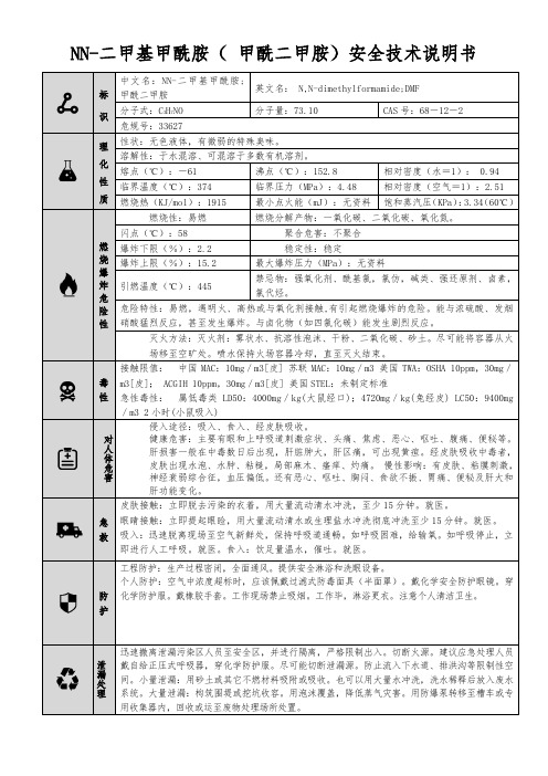 【NN-二甲基甲酰胺( 甲酰二甲胺)】MSDS 安全技术说明书(精编版)