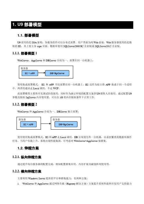 U9环境选型和部署方案