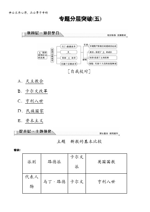 2018版高中历史人民版选修1教师用书：专题分层突破5含解析