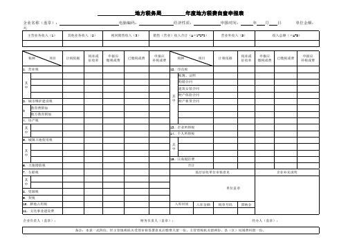 税务自查格表