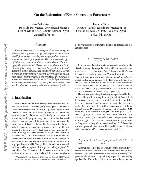 On the Estimation of Error-Correcting Parameters