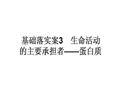 2018高考生物(人教版)一轮复习构想(课件)：必修一 第一单元 细胞的分子组成 1.1.3
