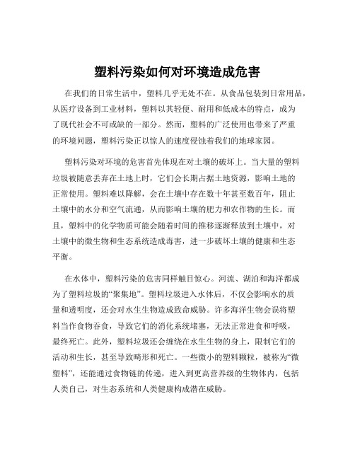 塑料污染如何对环境造成危害