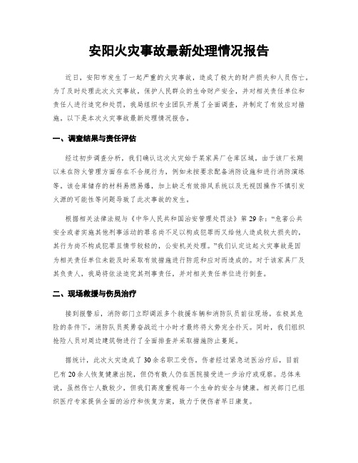 安阳火灾事故最新处理情况报告