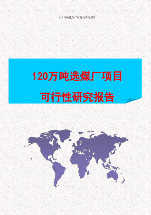 120万吨选煤厂项目可行性研究报告