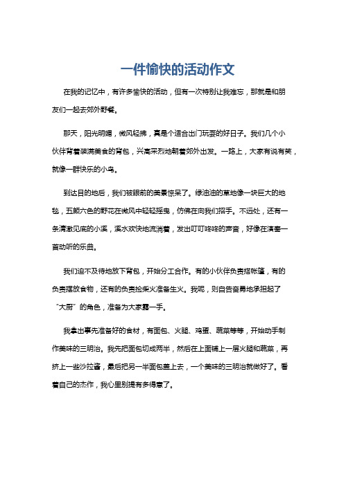 一件愉快的活动作文