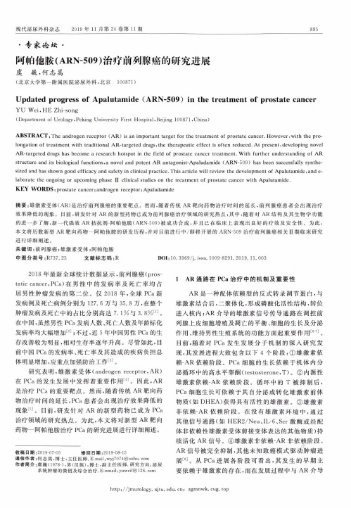 阿帕他胺(arn-509)治疗前列腺癌的研究进展