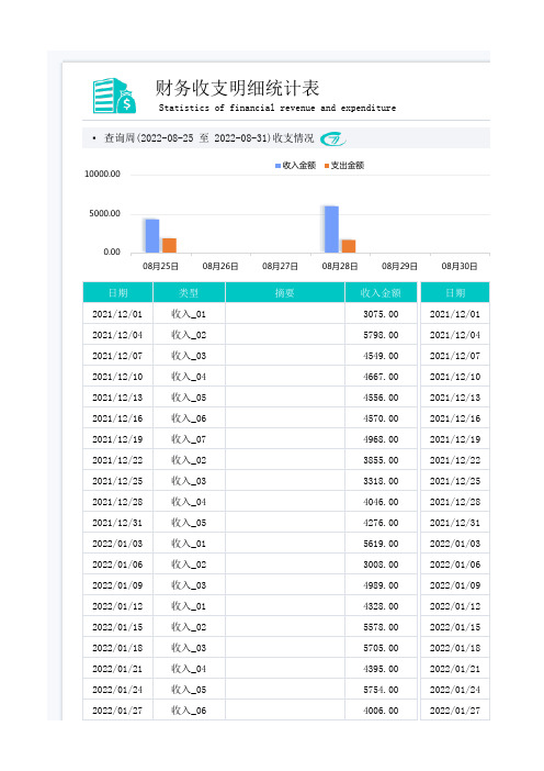 财务收支明细表