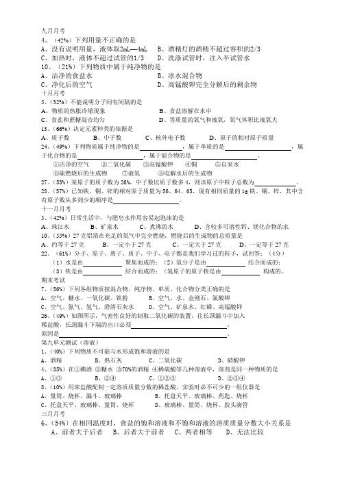 初三化学易错题集