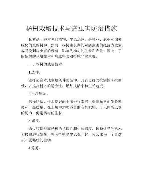 杨树栽培技术与病虫害防治措施