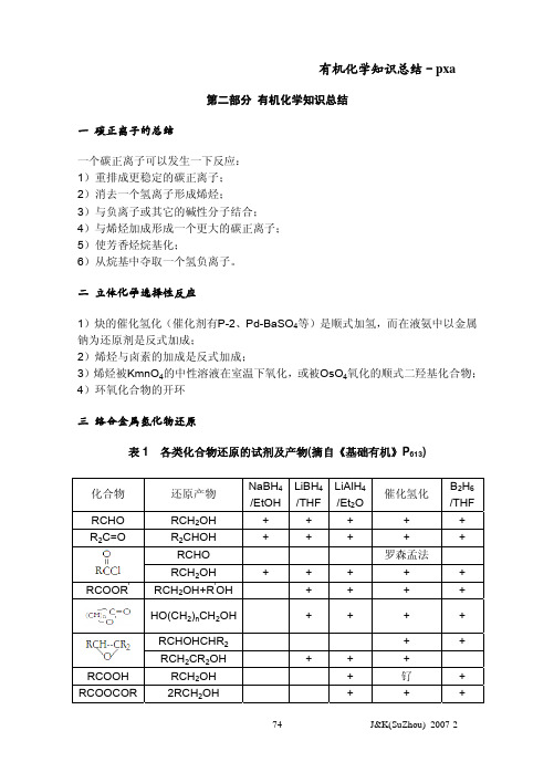 有机化学知识总结