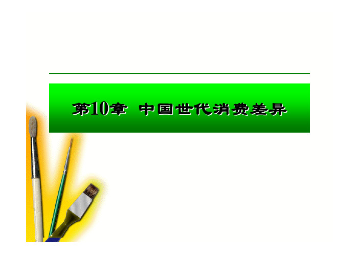 消费者行为学 第十章 中国世代消费差异