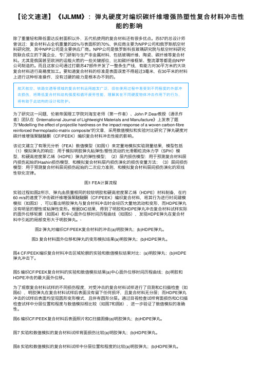 【论文速递】《IJLMM》：弹丸硬度对编织碳纤维增强热塑性复合材料冲击性能的影响