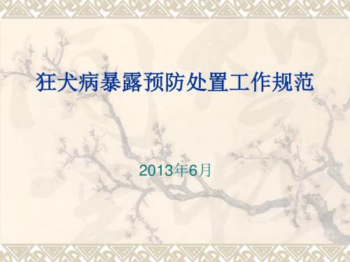 狂犬病暴露预防处置